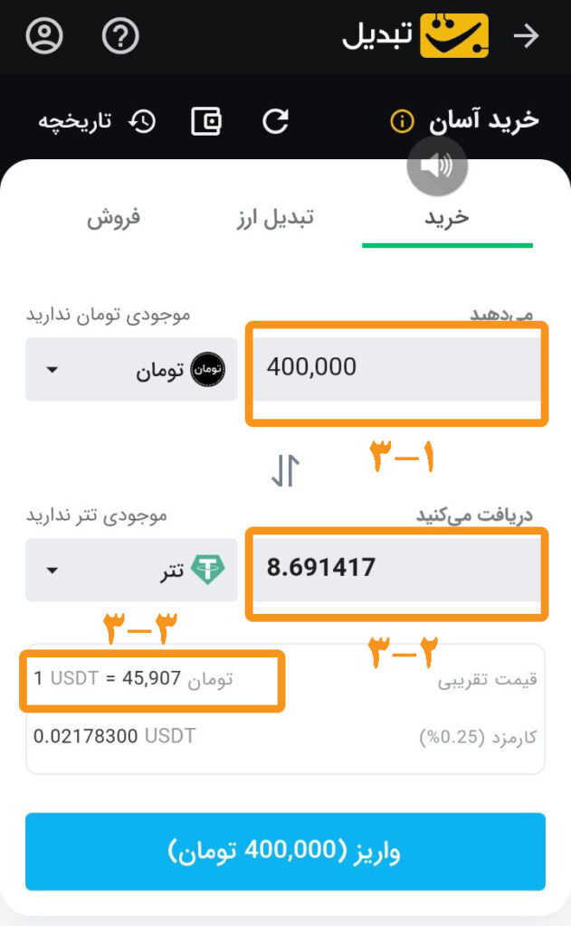 خرید آسان تتر